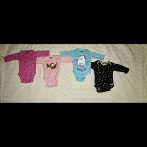 4pc set Gerber newborn long sleeved onesies